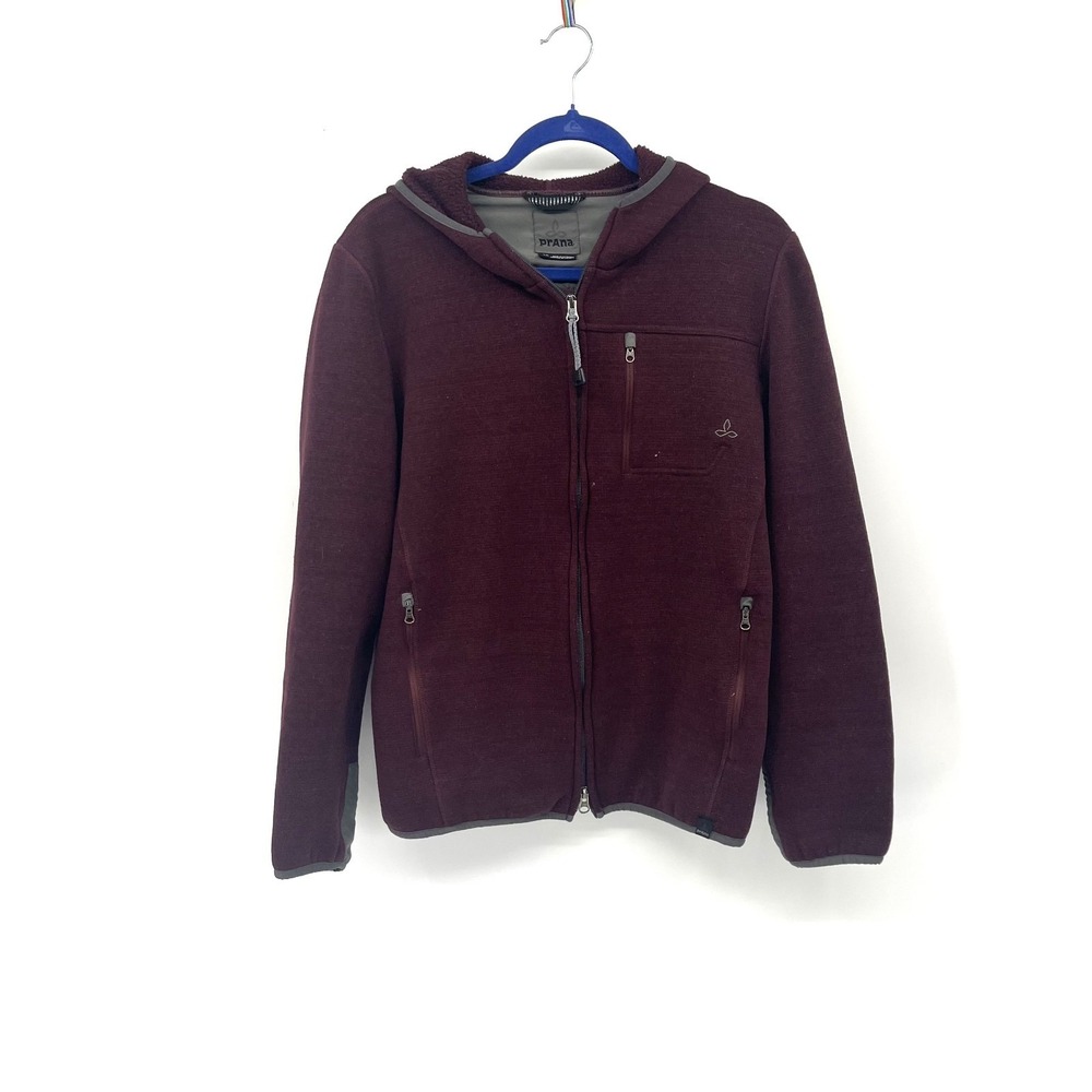 vintage y2k Prana maroon fleece gorpcore trail hiking outdoor jacket M